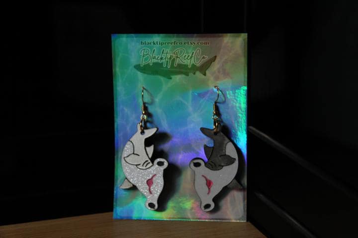 Hammerhead Shark Acrylic Earrings