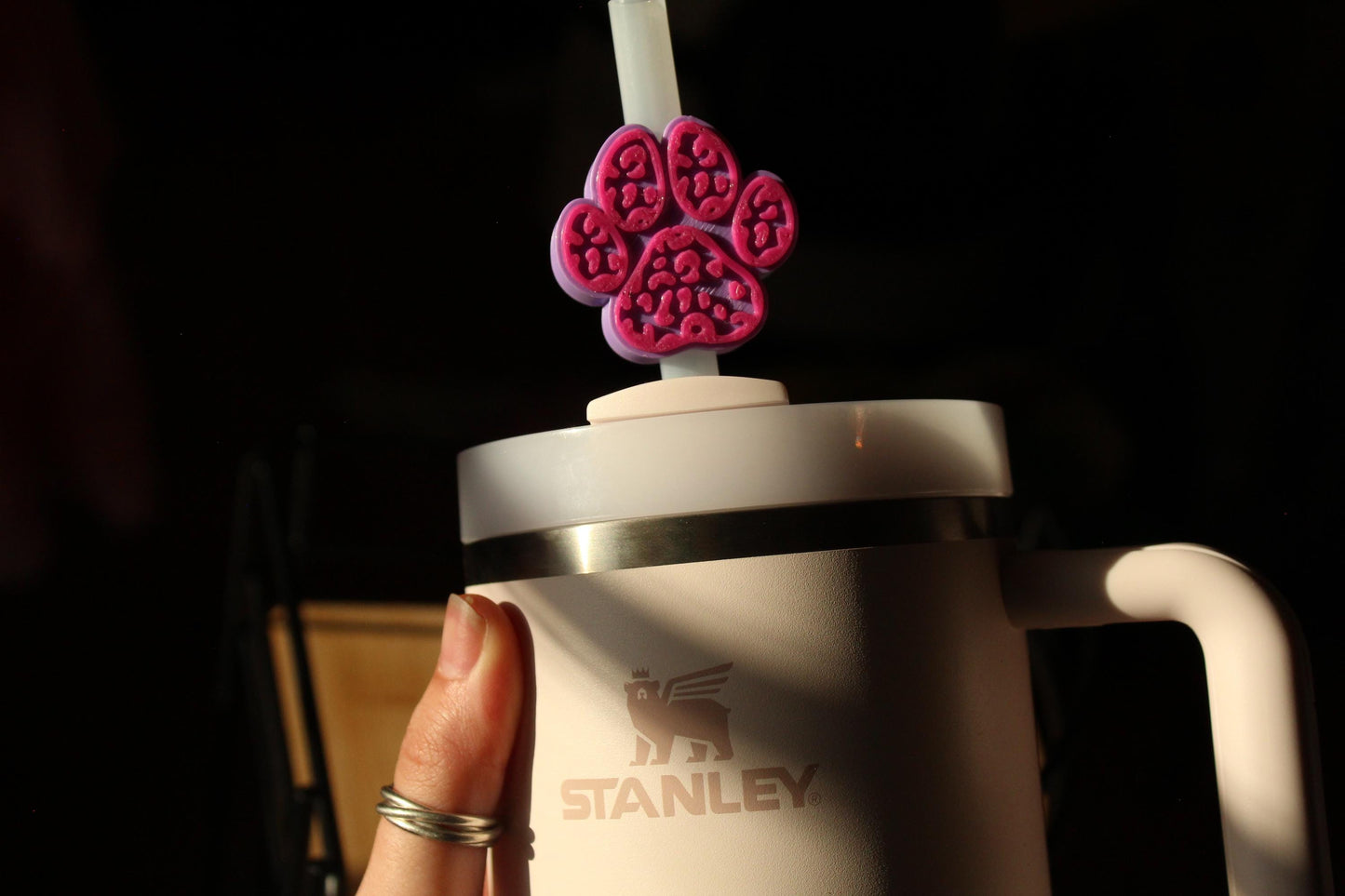 Animal Print Paw Straw Topper
