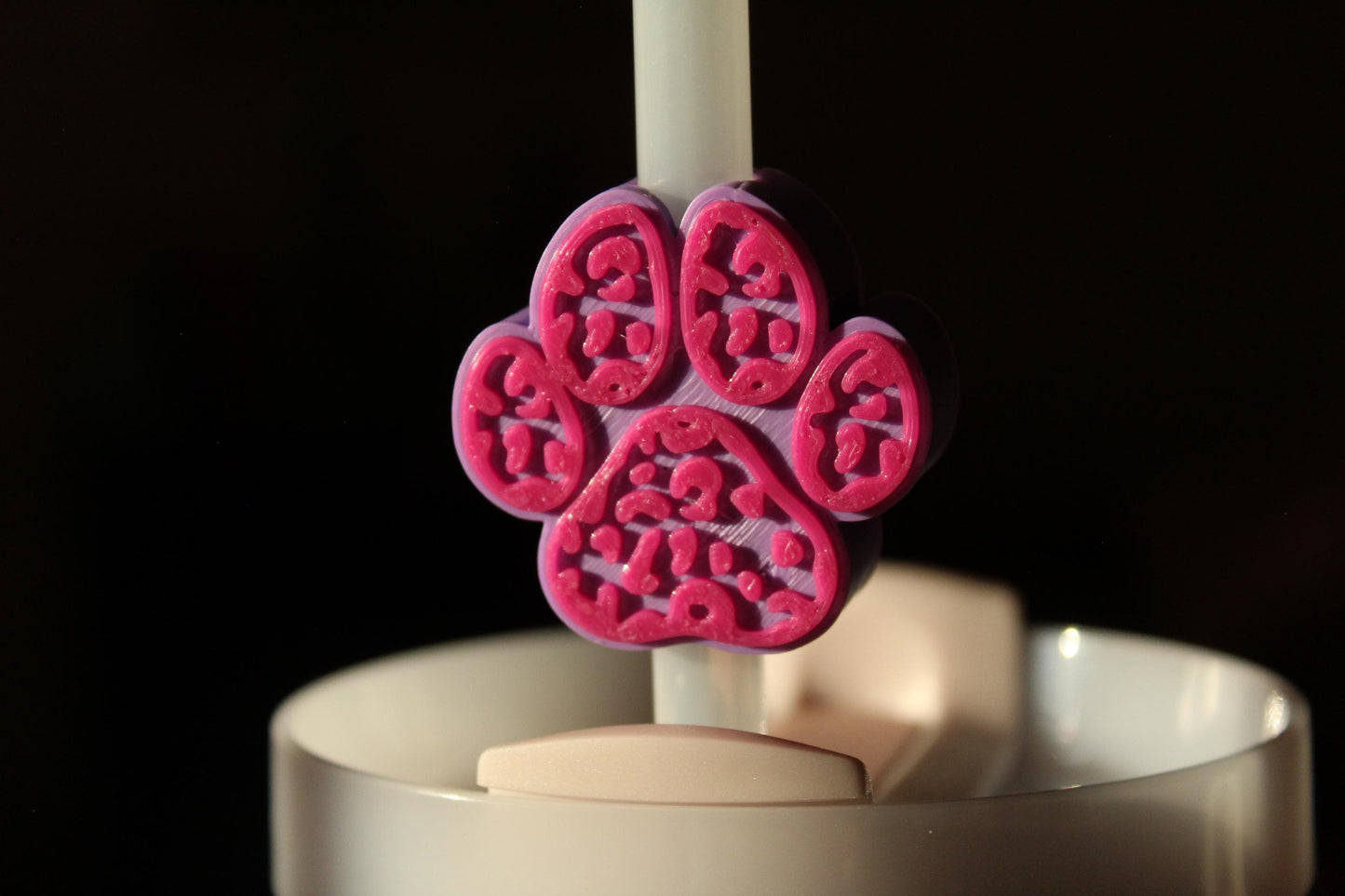 Animal Print Paw Straw Topper