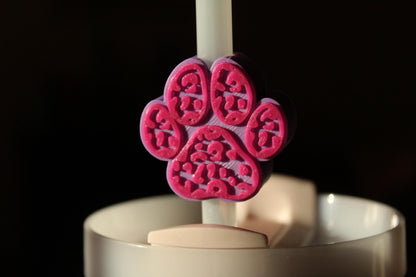 Animal Print Paw Straw Topper